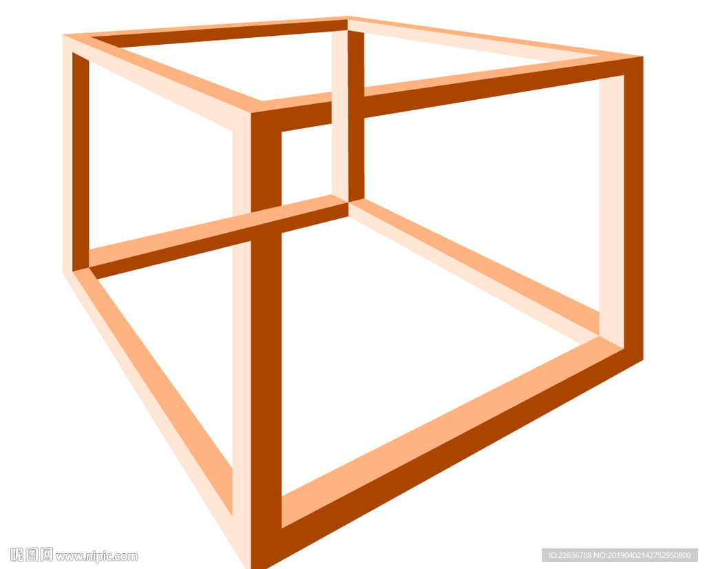 立方体错觉图几何体图结构创意图