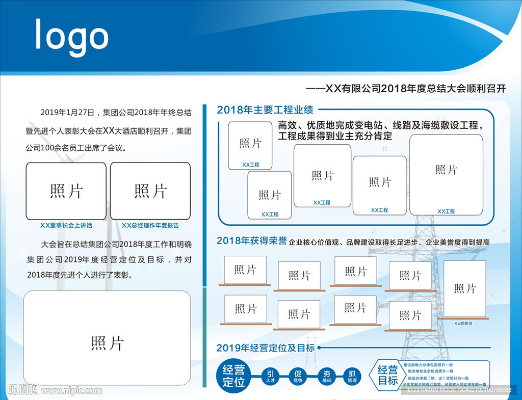 科技感十足的公司成果展示墙