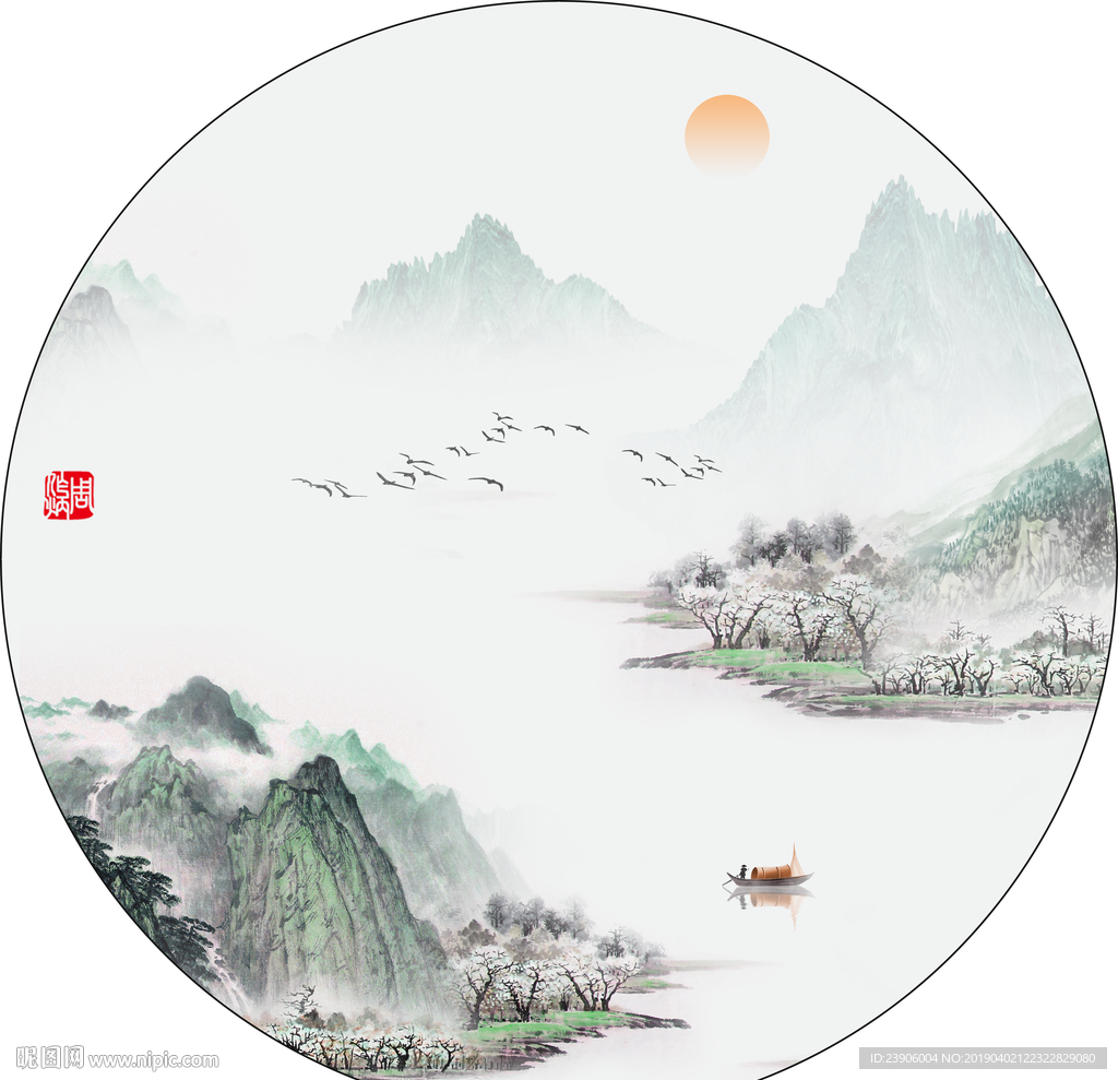 写意山水画 中式山水装饰画