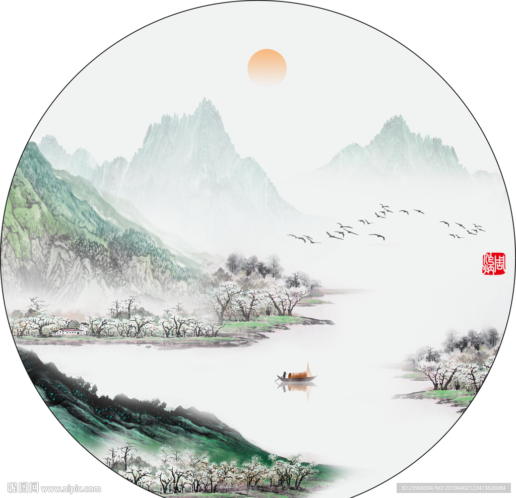 青山绿水 山水装饰画