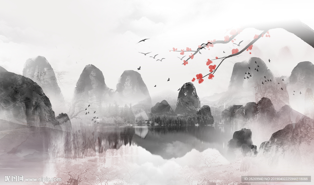 新中式背景墙