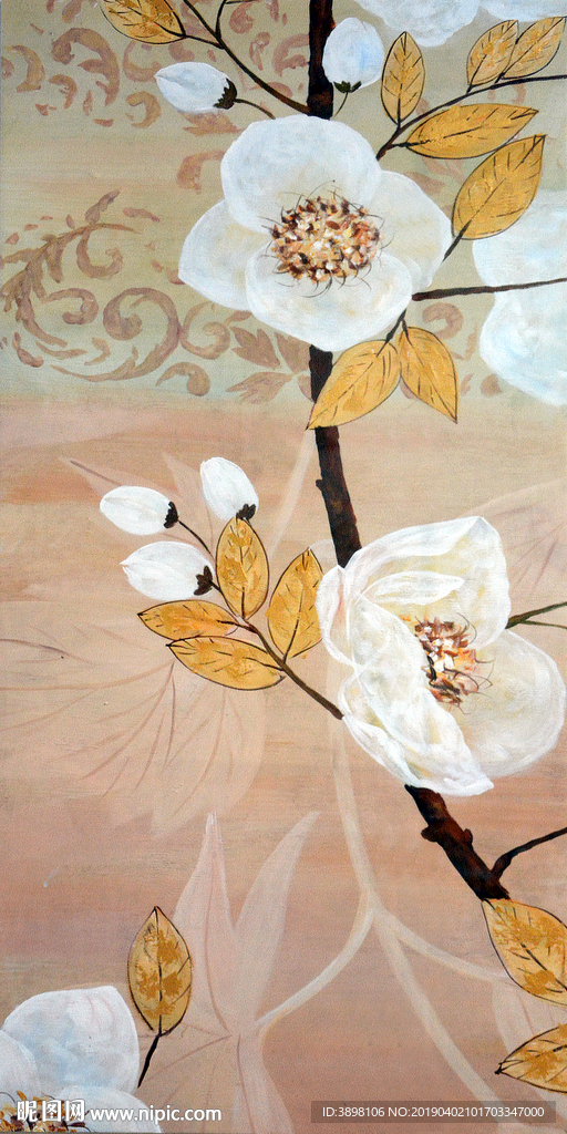 花卉玄关背景墙