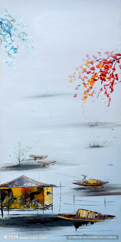 艺术江南风景玄关装饰画