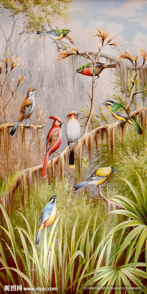 手绘尼奥与华星玄关背景墙