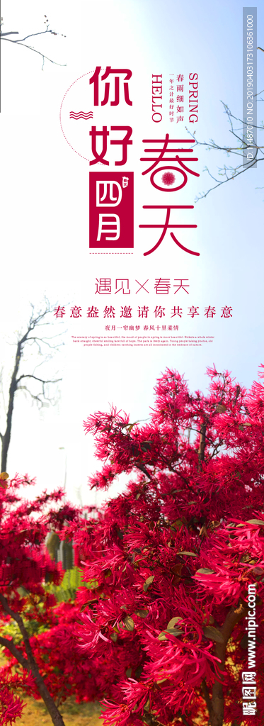春天背景展架