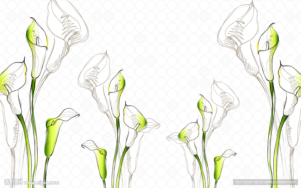 现代简约花玄关屏风电视背景墙装