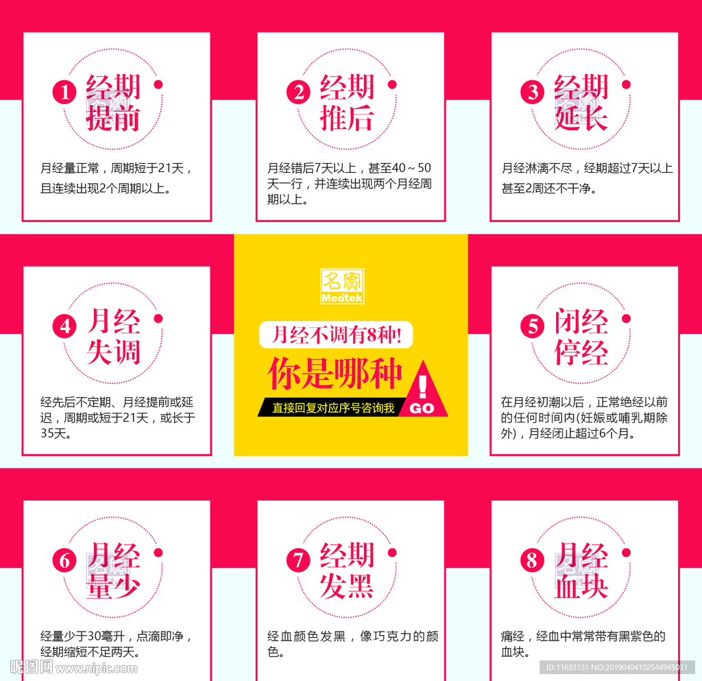 月经不调有8种，你是哪种？