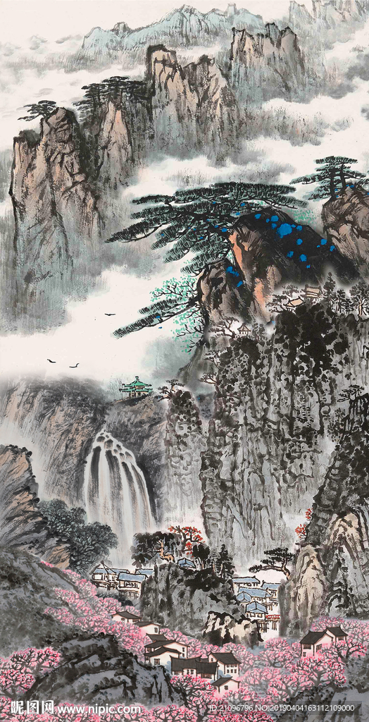 山水国画玄关
