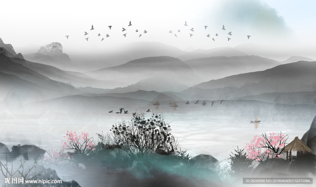 中式无框画