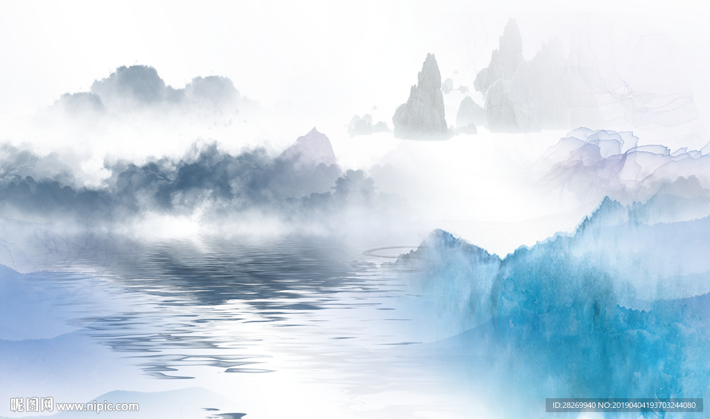 水墨山
