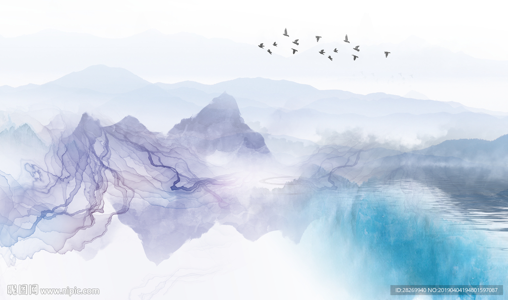水墨山
