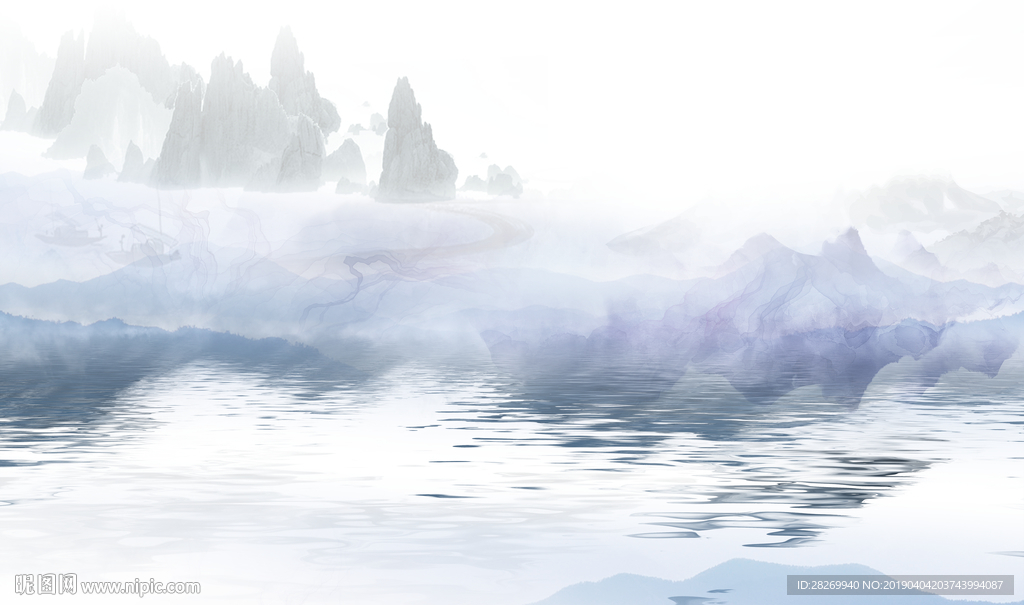 抽象水墨山