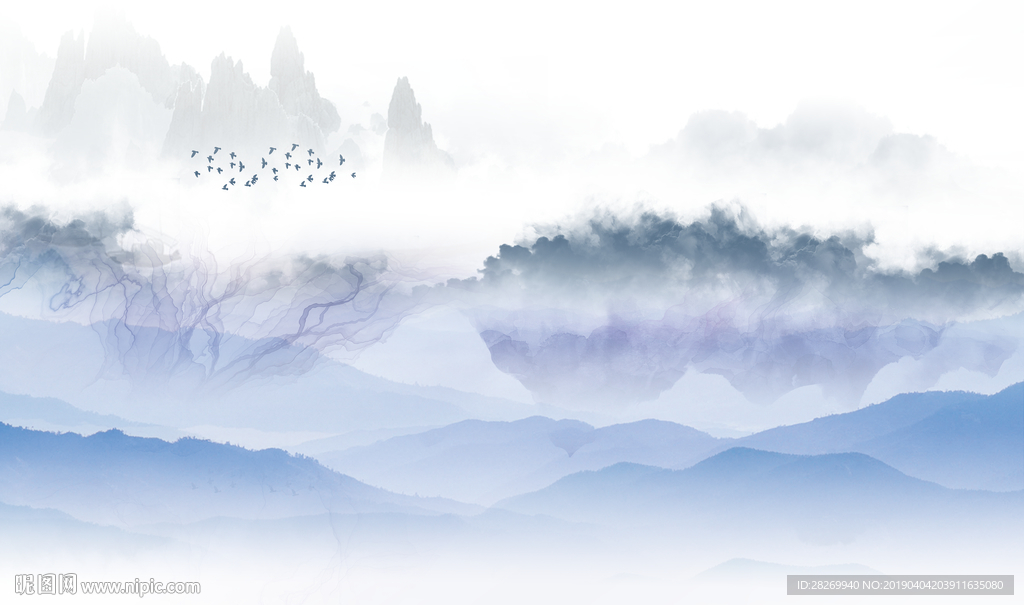 抽象水墨山