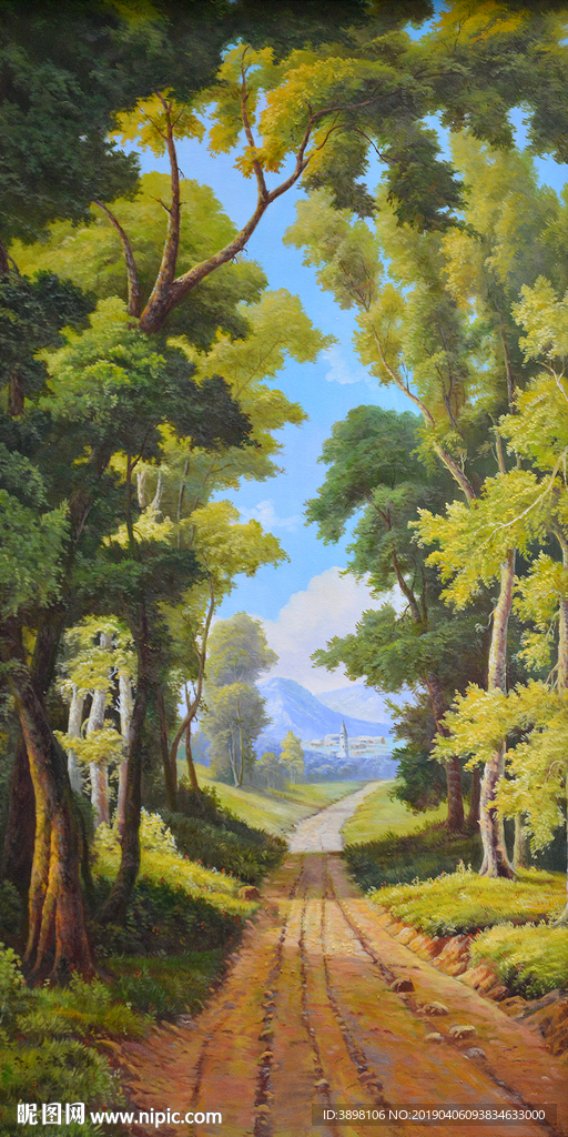 田园树林小路玄关装饰画