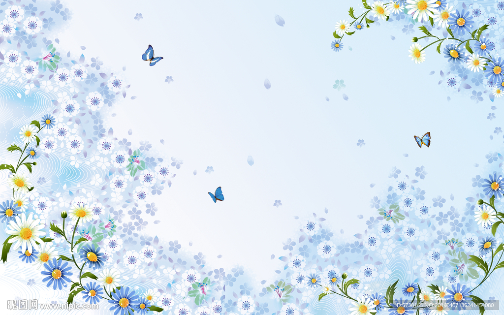 唯美小花玄关屏风电视背景墙底纹