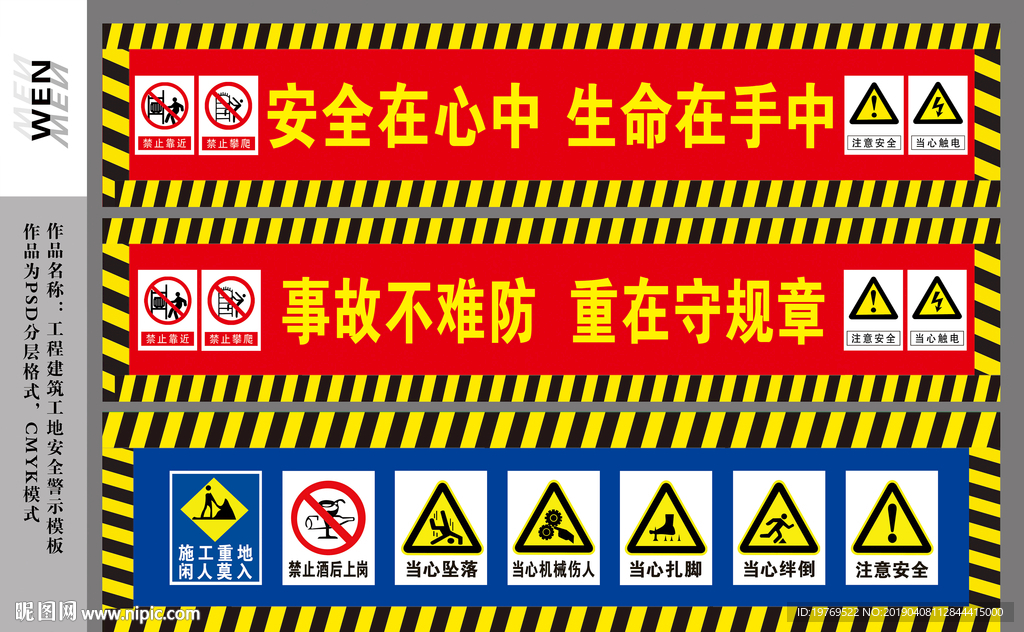 工程建筑施工安全警示模板