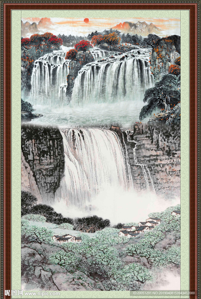 竖幅山水画