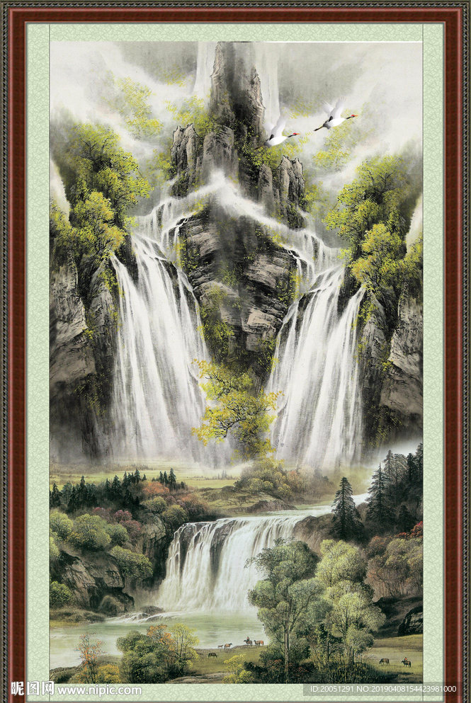 竖幅山水画
