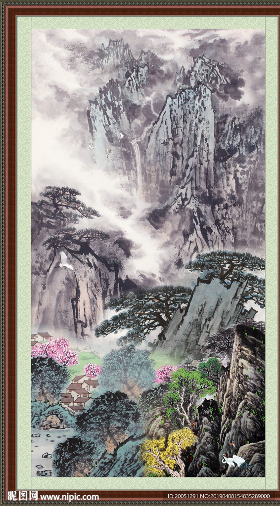 竖幅山水画