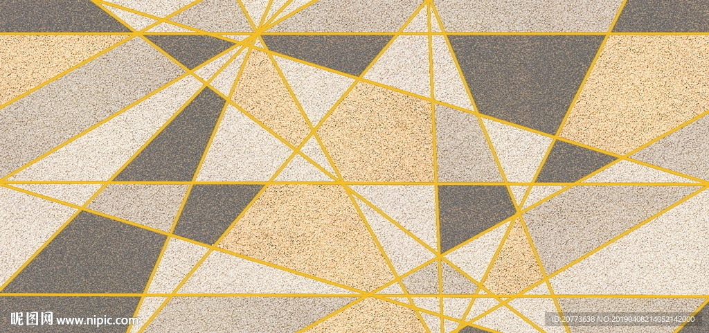 简约黄金线条几何地毯