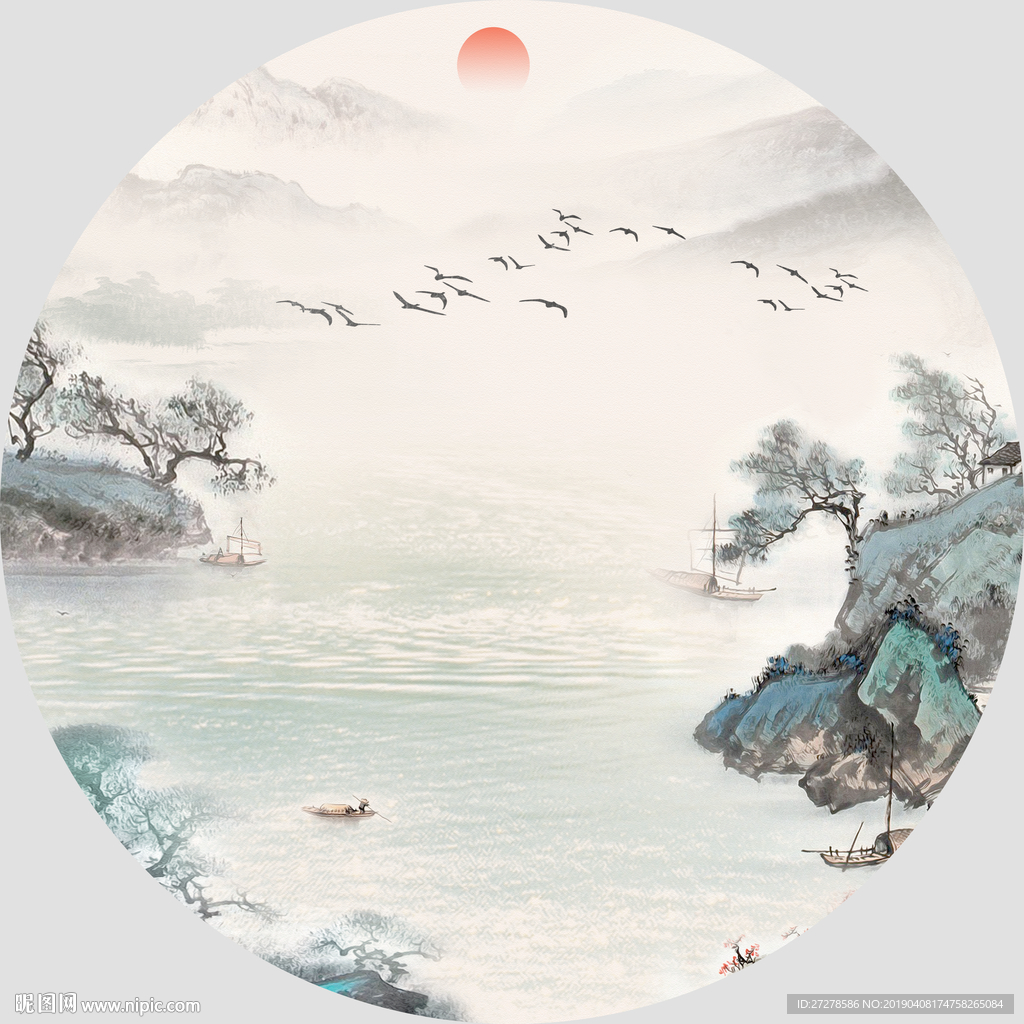 禅意山水画 山水国画