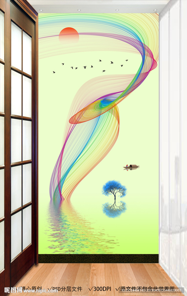 玄关背景画