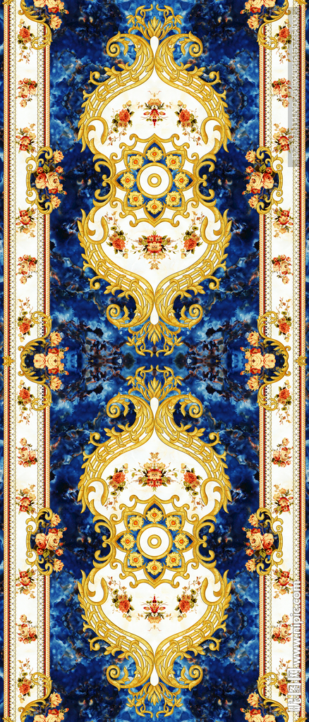 彩印走廊欧式循环图地毯