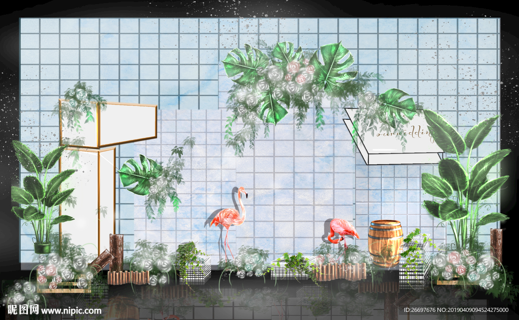 蓝色简约INS风婚礼