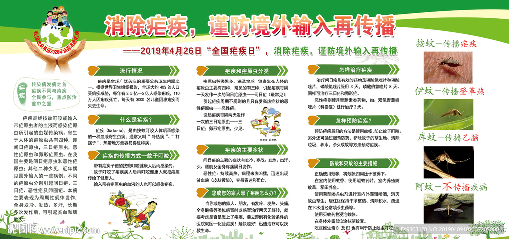 2019全国疟疾日宣传栏