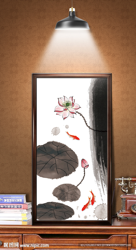 中国风水墨玄关画