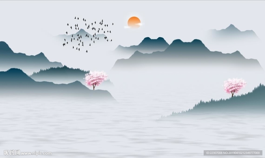 水墨山水图
