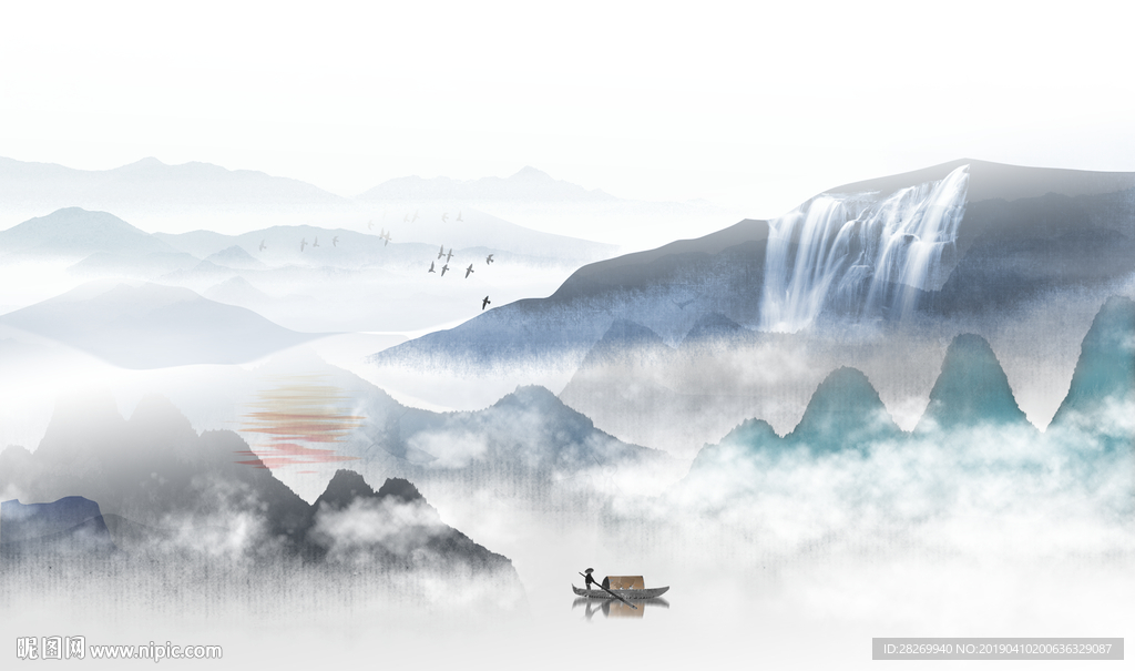 山水壁画