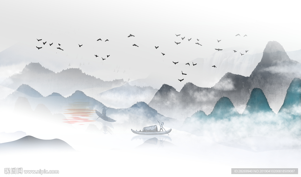 山水壁画