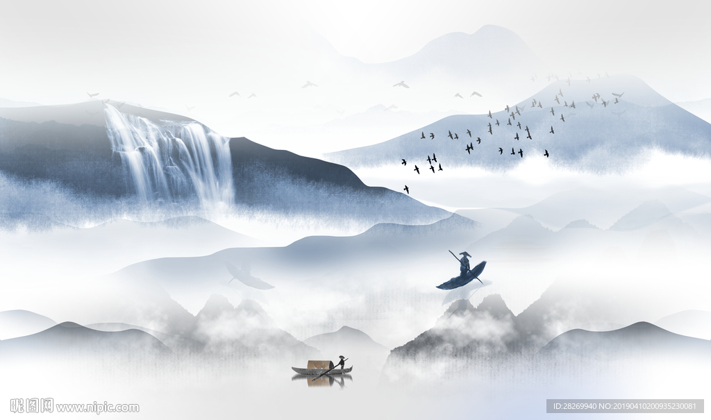 山水壁画