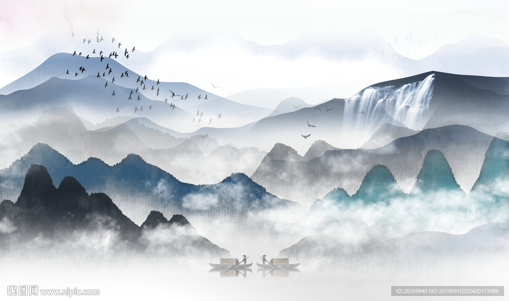 山水壁画