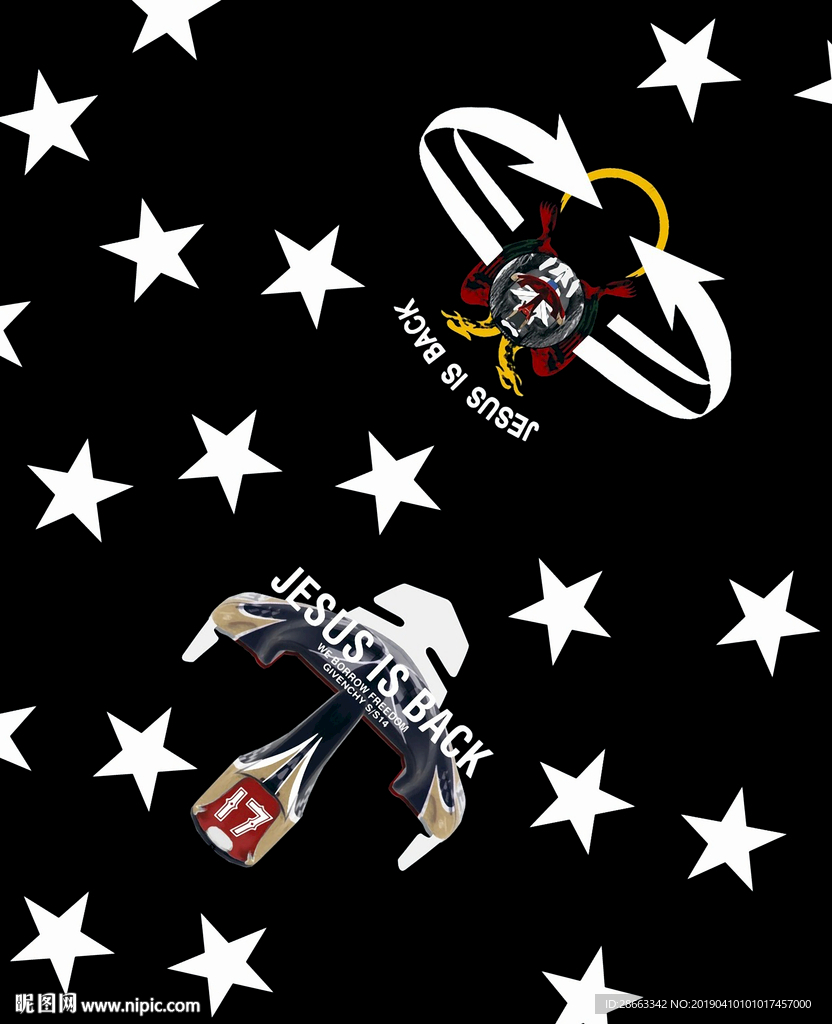 大牌男装 服装印花