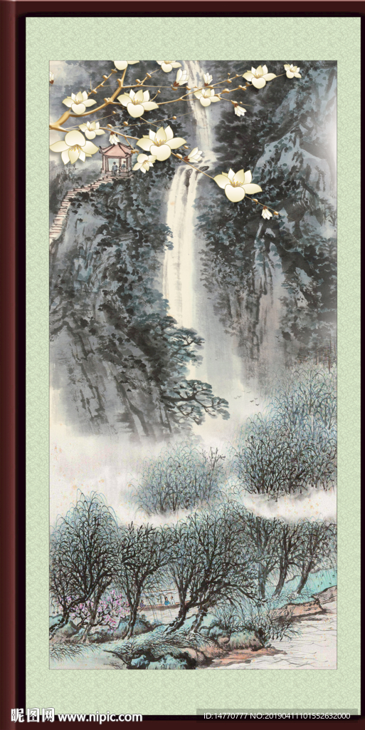 竖幅山水