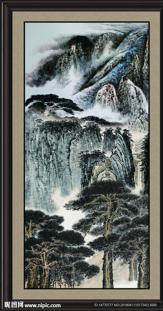 竖幅山水