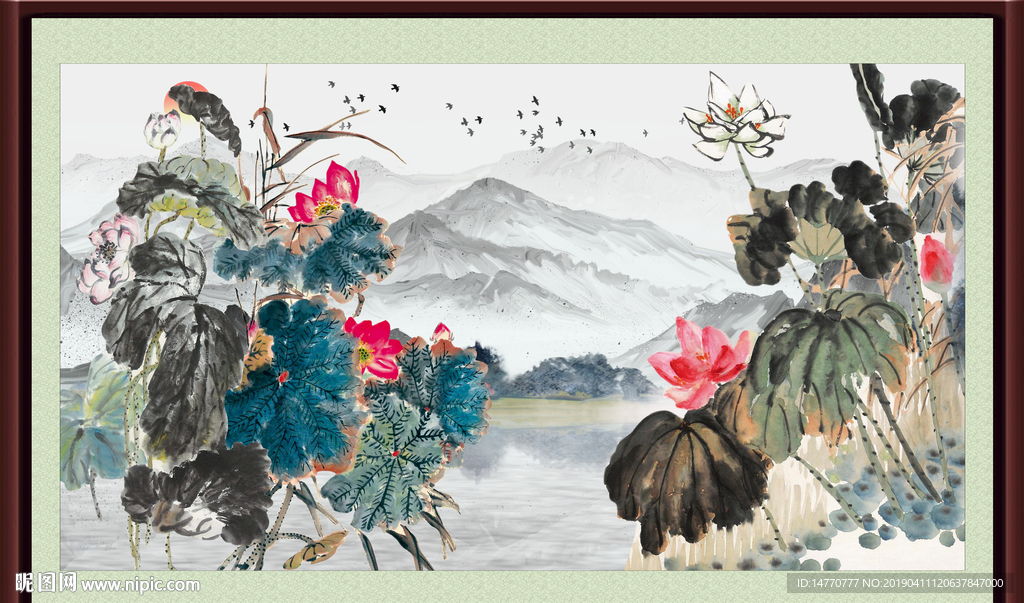 国画荷花