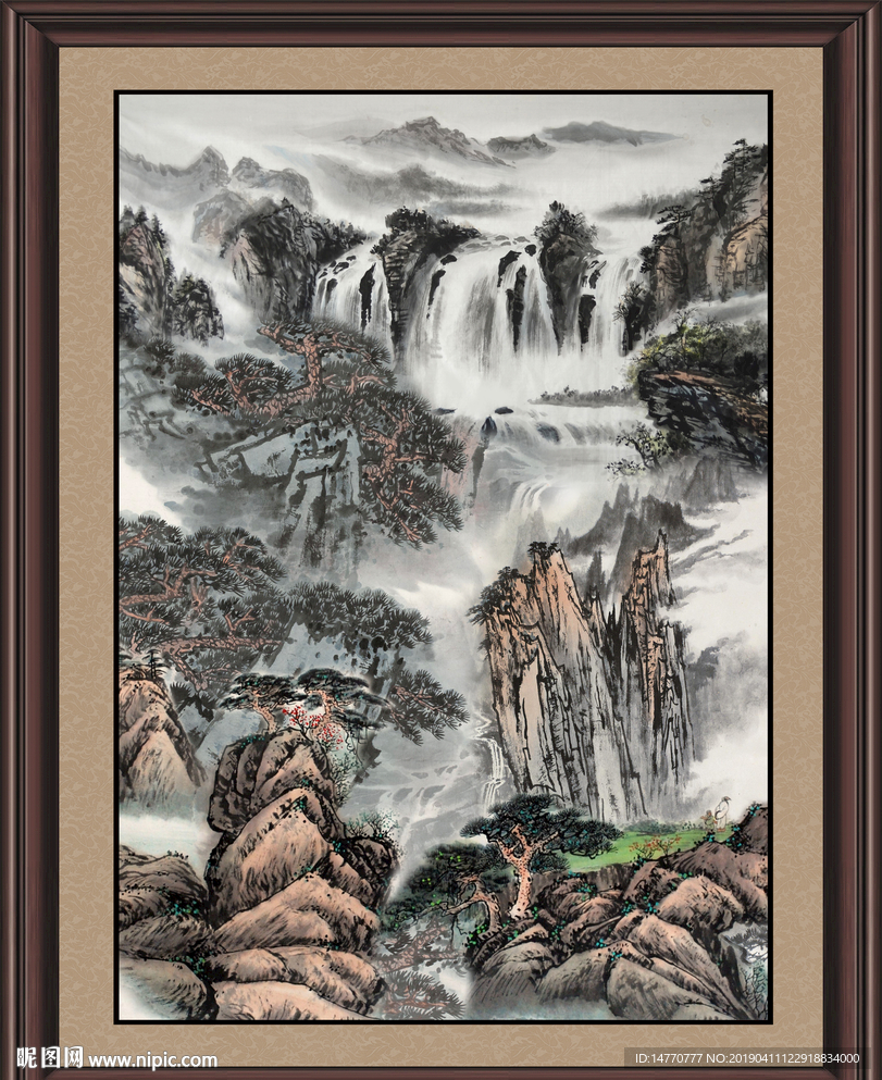 竖幅山水