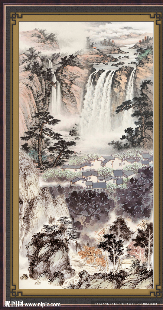 竖幅山水