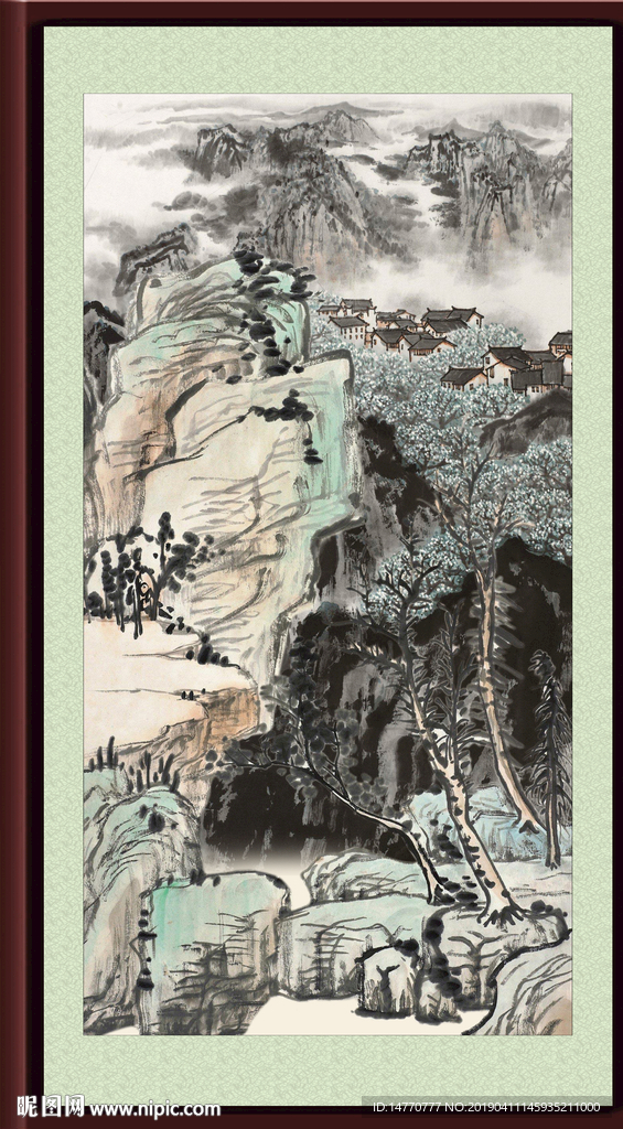 竖幅山水