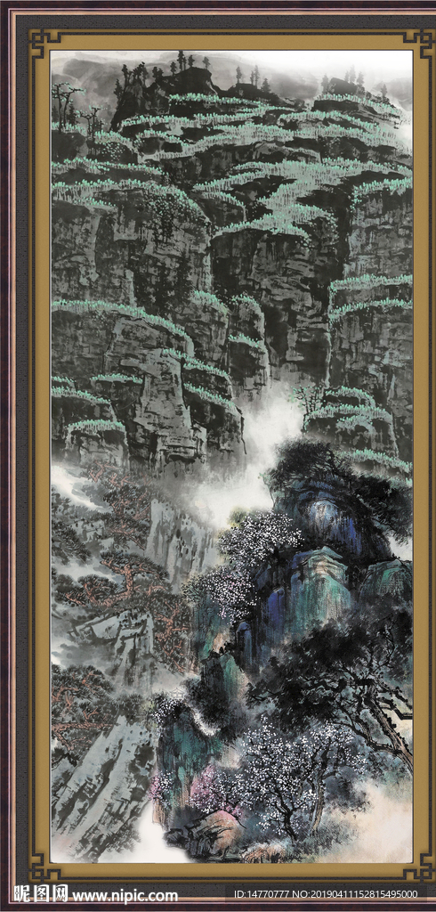 竖幅山水