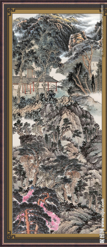 竖幅山水