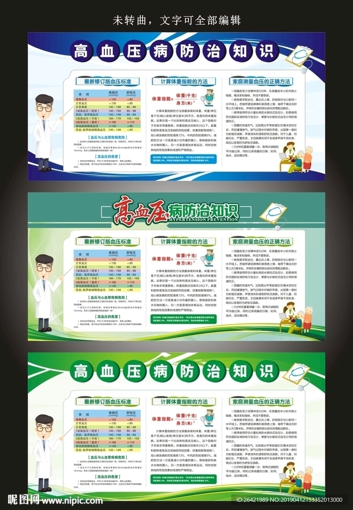 绿色高血压知识健康教育宣传栏展