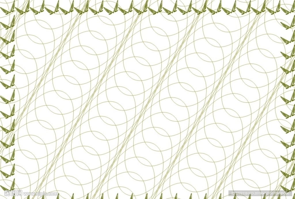 橄榄色 花样证书纹