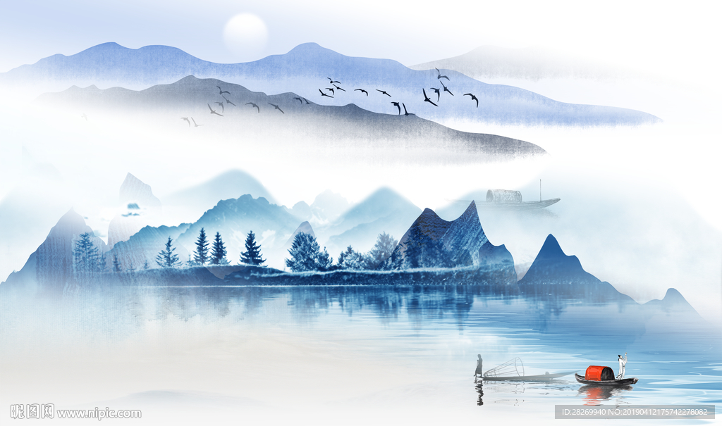 山水背景墙