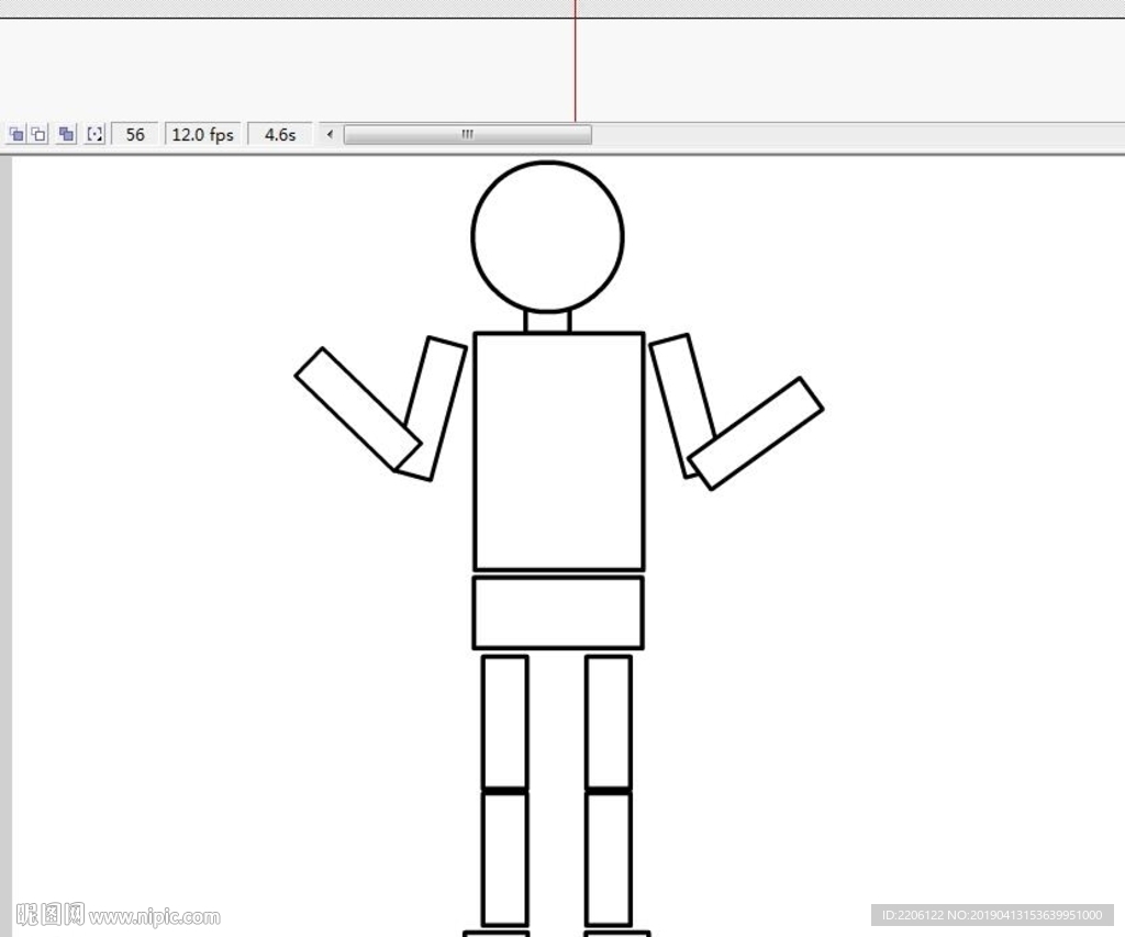 简单动画盒子拼凑人物摆动作