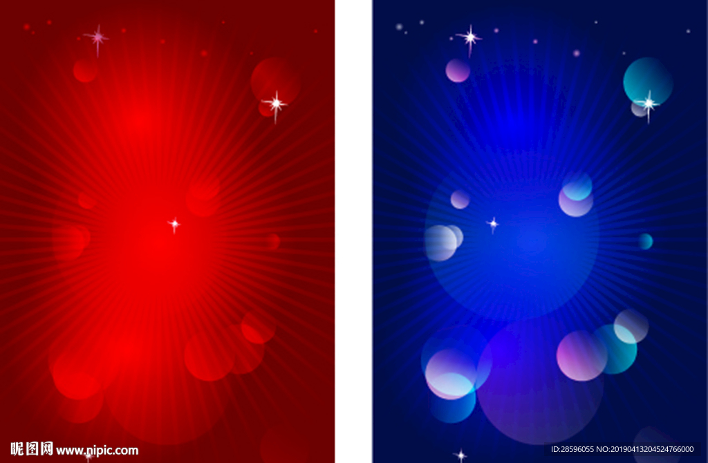 红色蓝色星空背景