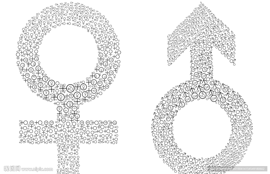 ai矢量男性女性图标创意图形